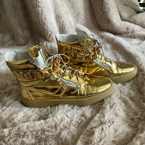 **Giuseppe Zanotti Gold Mettalic Sneakers** - Picture 3 of 6